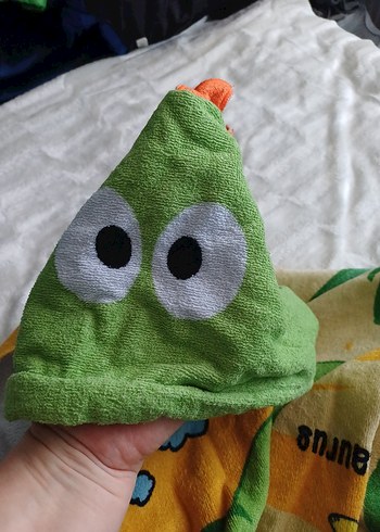 Renkli Baskılı Dinozor Desenli Çocuk Bornozu - Görsel 5