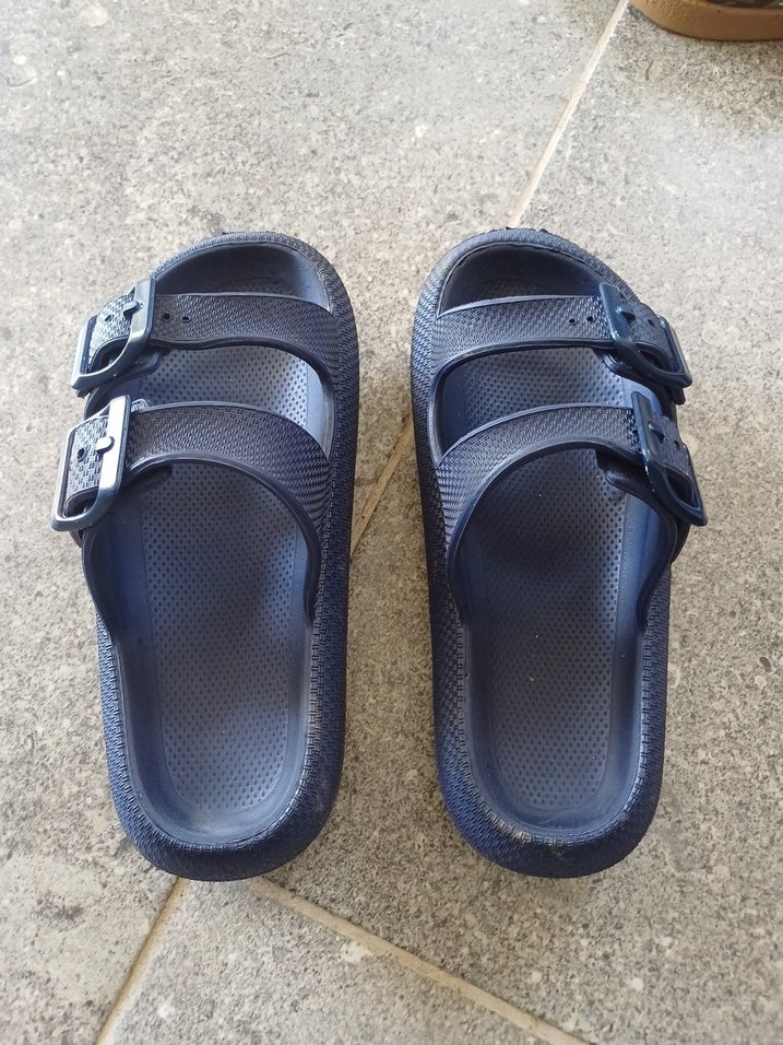 Çift Tokalı Lacivert Erkek Terlik - Görsel 2