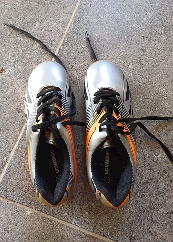 Krampon/Gri Erkek Çocuk Spor Ayakkabı Velcro - Görsel 2