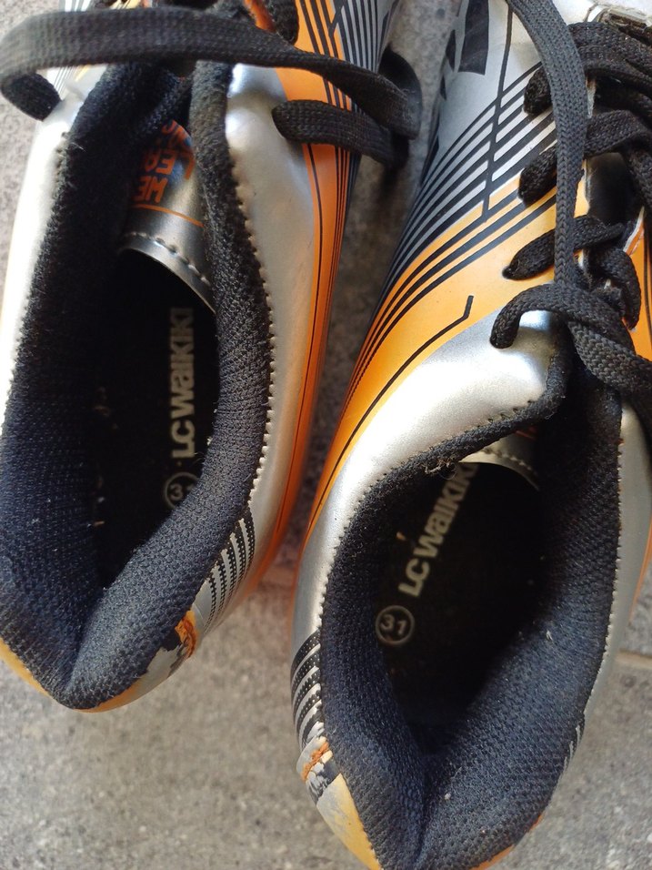 Krampon/Gri Erkek Çocuk Spor Ayakkabı Velcro - Görsel 4