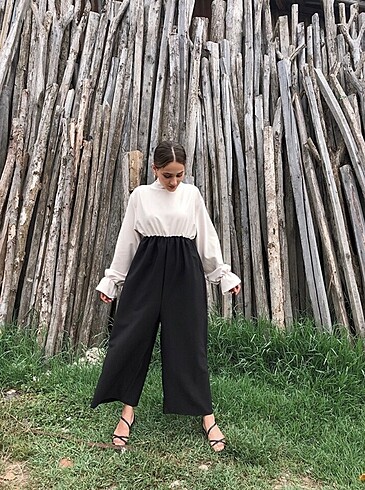 İki renk Oversize tulum