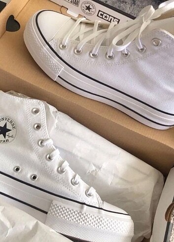 36 Beden 36 numara Beyaz Converse platform 