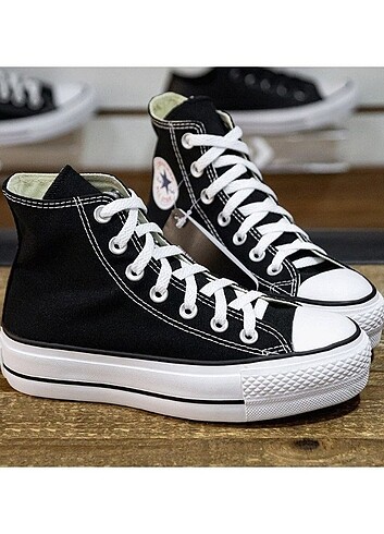 38 siyah Converse all Star platform taban 4cm