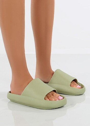 39 Beden yeşil Renk Unisex Yeezy Slide Terlik Çift Tokalı