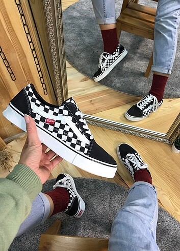 diğer Beden Siyah Damalı Vans old school sıfır ürün