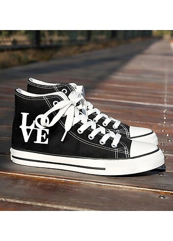 40 Numara Love Baskılı Sneaker Unisex Converse 