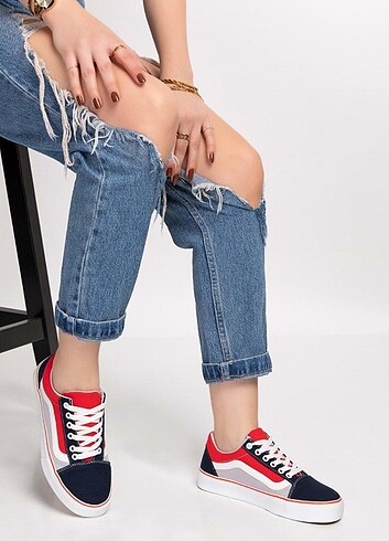 39 Beden 39 numara siyah mavi Vans old school 