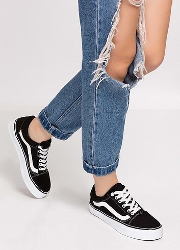 39 Beden siyah Renk 39 Numara Siyah Vans old school sıfır ürün