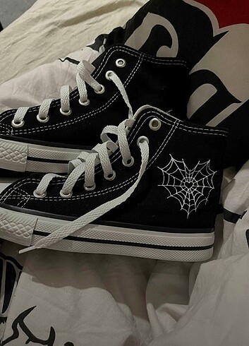 Diğer 32 Numara heart spider baskılı Converse all star sıfır ürün 