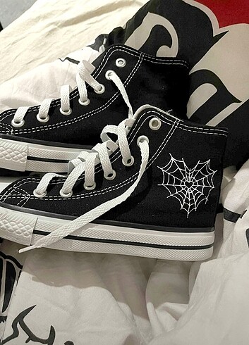 Diğer 40 Numara heart spider web Baskılı Sneaker Unisex Ayakkabı
