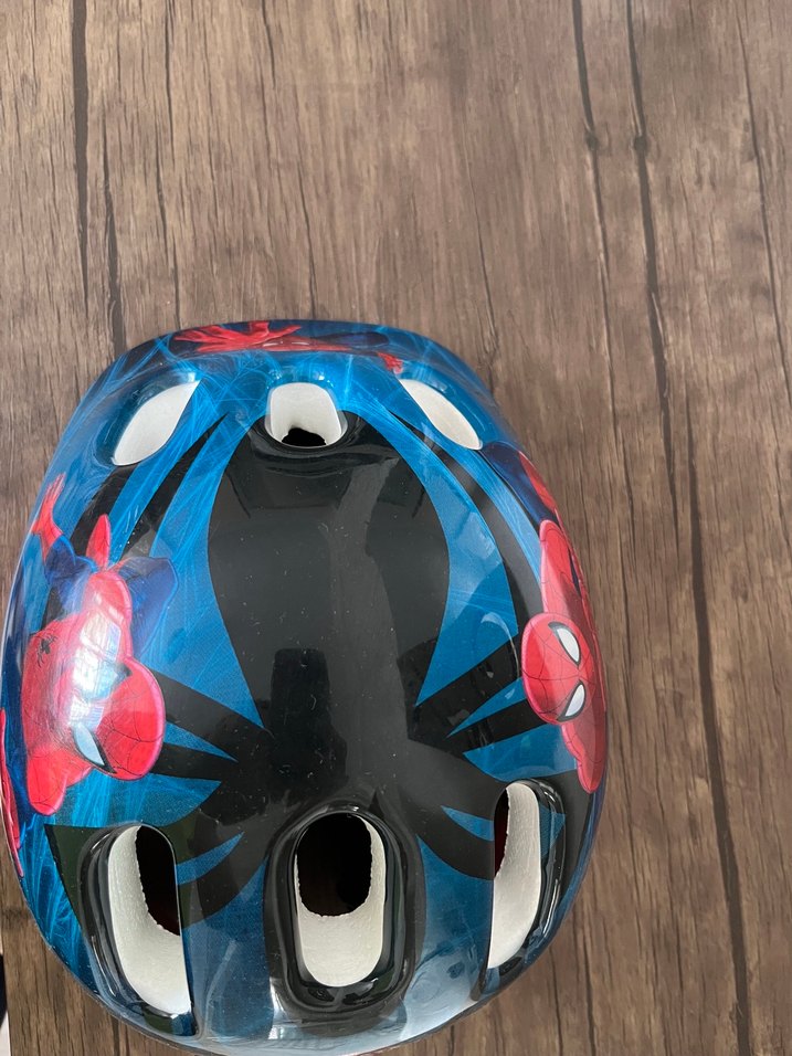 Mavi Baskılı Biker Kask Velcro Özellikli - Görsel 2