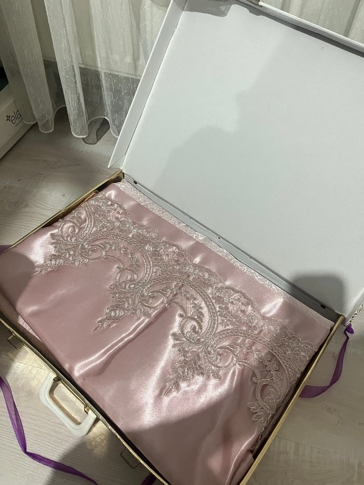 İşlemeli Parlak Pembe pike takımı - Görsel 2