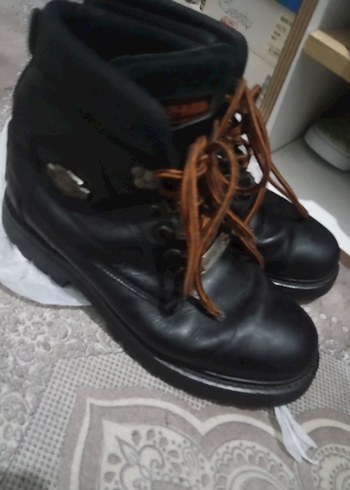 Harley Davidson Siyah Deri Biker Erkek Botları - Görsel 2