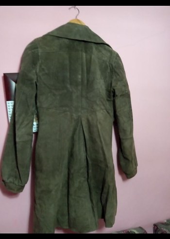 m Beden Stradivarius Nubuk Deri Uzun Kadın Kaban