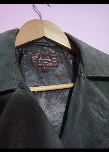 Stradivarius Stradivarius Nubuk Deri Uzun Kadın Kaban