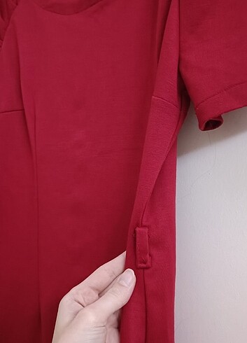 36 Beden kırmızı Renk Kırmızı Pamuklu Elbise 