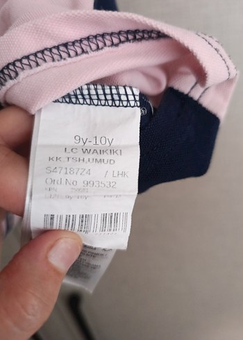 8 Yaş Beden pembe Renk erkekler için Renk Bloklu Polo Tişört