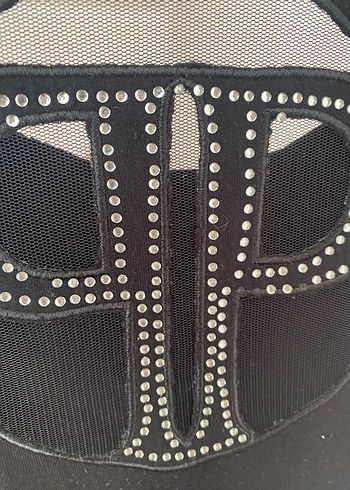 Rock Punk Baskılı Siyah kadın Tişörtü - Görsel 3