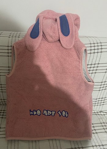 Kız Çocuk Pembe Örme Polar Yelek - Görsel 6