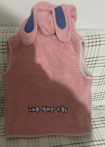 Kız Çocuk Pembe Örme Polar Yelek - Görsel 8