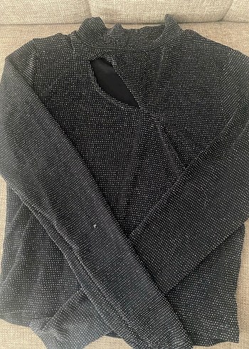 Gri Düğmeli Kadın elasten Kazak - Görsel 5