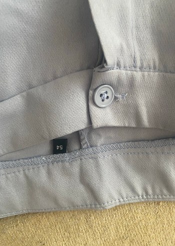 Açık mavi büyük beden Kadın Midi Kumaş Pantolon - Görsel 3