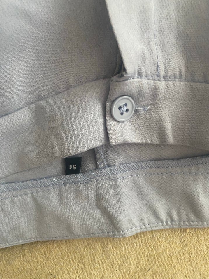 Açık mavi büyük beden Kadın Midi Kumaş Pantolon - Görsel 3