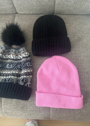 Pembe Örgü Kadın Bere - Görsel 9