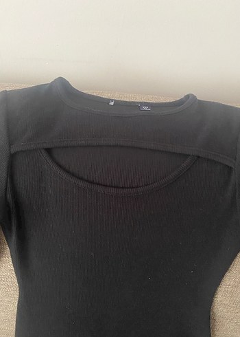 Siyah Yüksek Yakalı triko Elbise - Görsel 5