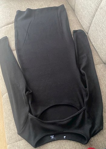 Siyah Yüksek Yakalı triko Elbise - Görsel 8