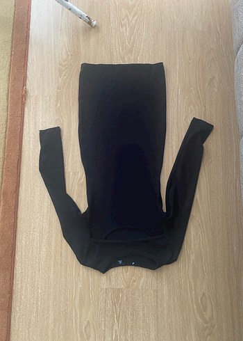 Siyah Yüksek Yakalı triko Elbise - Görsel 6