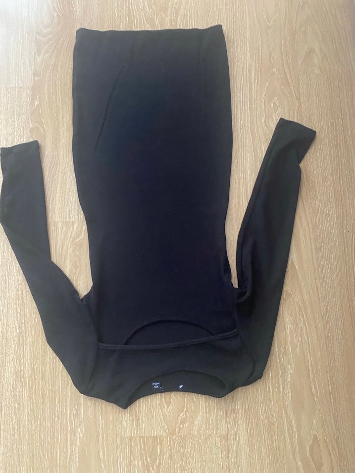 Siyah Yüksek Yakalı triko Elbise - Görsel 4