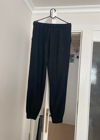 Kadın Siyah Kemerli Spor Pantolon - Görsel 5