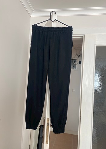 Kadın Siyah Kemerli Spor Pantolon - Görsel 6