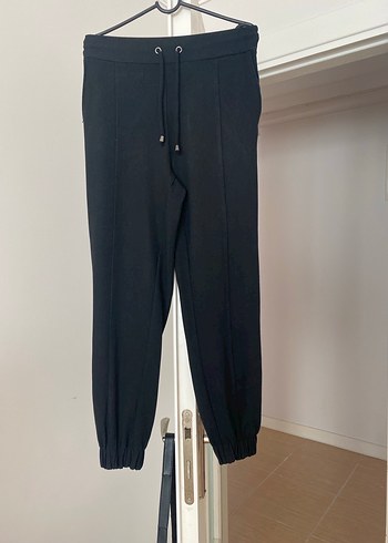 Kadın Siyah Kemerli Spor Pantolon - Görsel 2