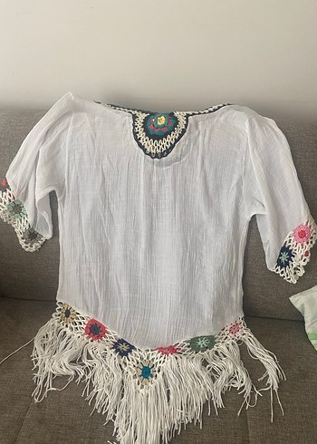 Nakışlı Bohem V Yaka Uzun Tunik - Görsel 11