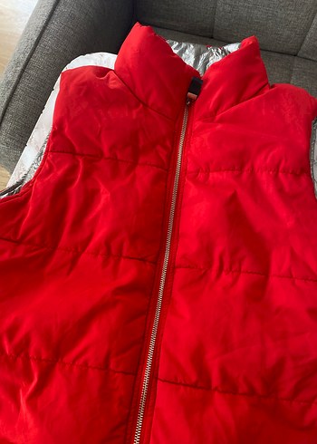 Kırmızı Fermuarlı Kadın Yelek - Görsel 2