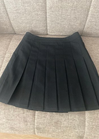 Siyah Pliseli Mini Etek - Görsel 9