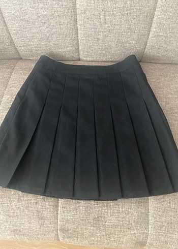 Siyah Pliseli Mini Etek - Görsel 4