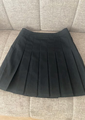 Siyah Pliseli Mini Etek - Görsel 5