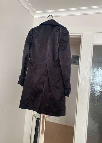 Siyah Kadın Midi Trençkot - Görsel 2