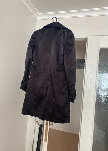 Siyah Kadın Midi Trençkot - Görsel 6