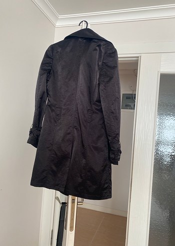 Siyah Kadın Midi Trençkot - Görsel 4