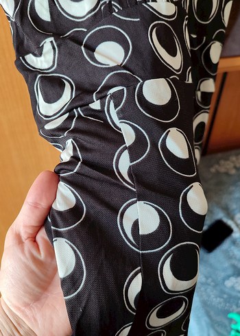 kahverengi puantiyeli dugmeli Yakalı Pilili  Elbise - Görsel 6