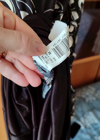 kahverengi puantiyeli dugmeli Yakalı Pilili  Elbise - Görsel 5