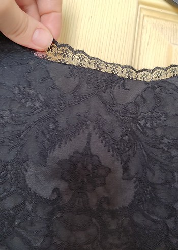 Dantel Detaylı Siyah Midi abiye Elbise - Görsel 5