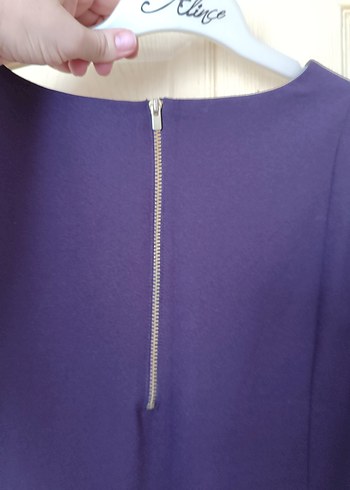 mor ofis elbise - Görsel 4