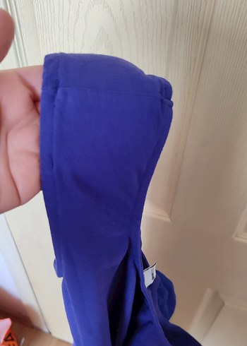 Mavi-mor Drapeli Sıfır Kol Mini Elbise - Görsel 5