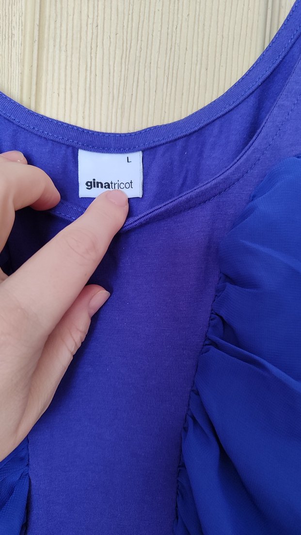 Mavi-mor Drapeli Sıfır Kol Mini Elbise - Görsel 3