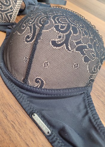 Nakışlı Siyah Gotik Midi Sütyen - Görsel 3